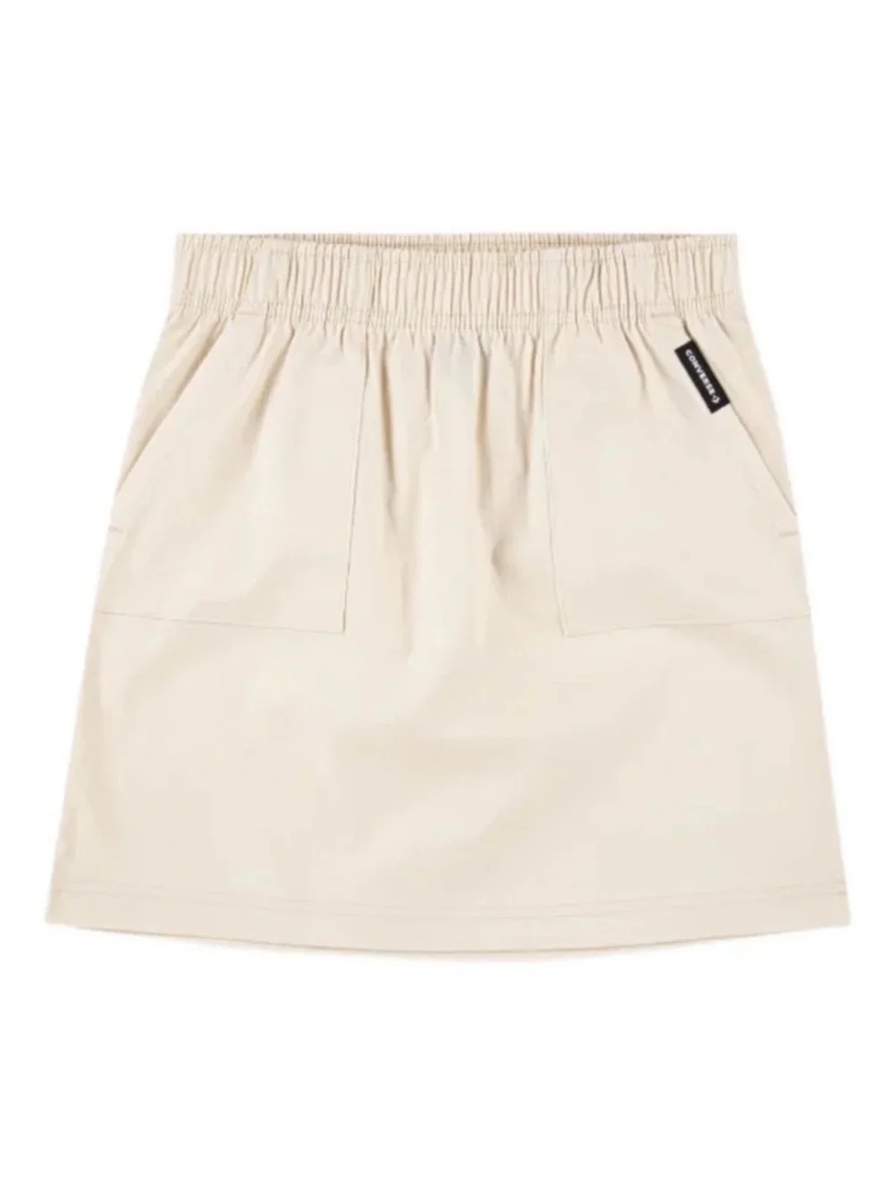 Converse Girls Cream A-Line Skirt Pockets Elastic Waist Size M 10-12 NWOT